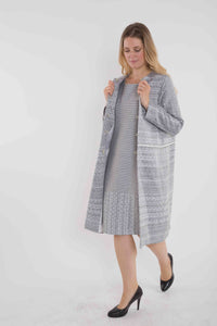 SEQUIN & JACQUARD COAT