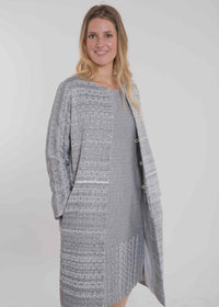 SEQUIN & JACQUARD COAT