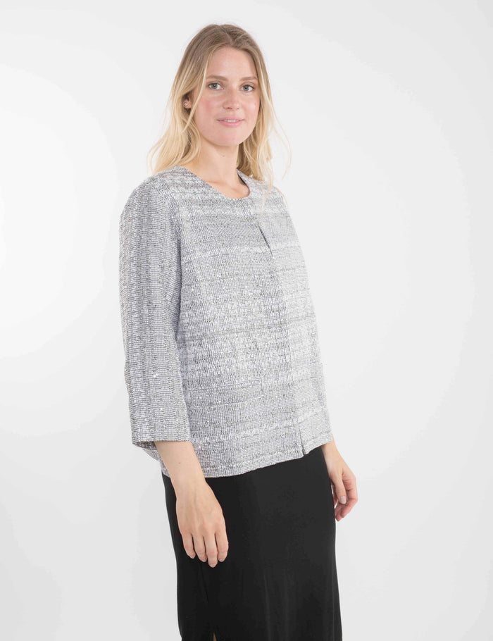 SEQUIN & JACQUARD JACKET