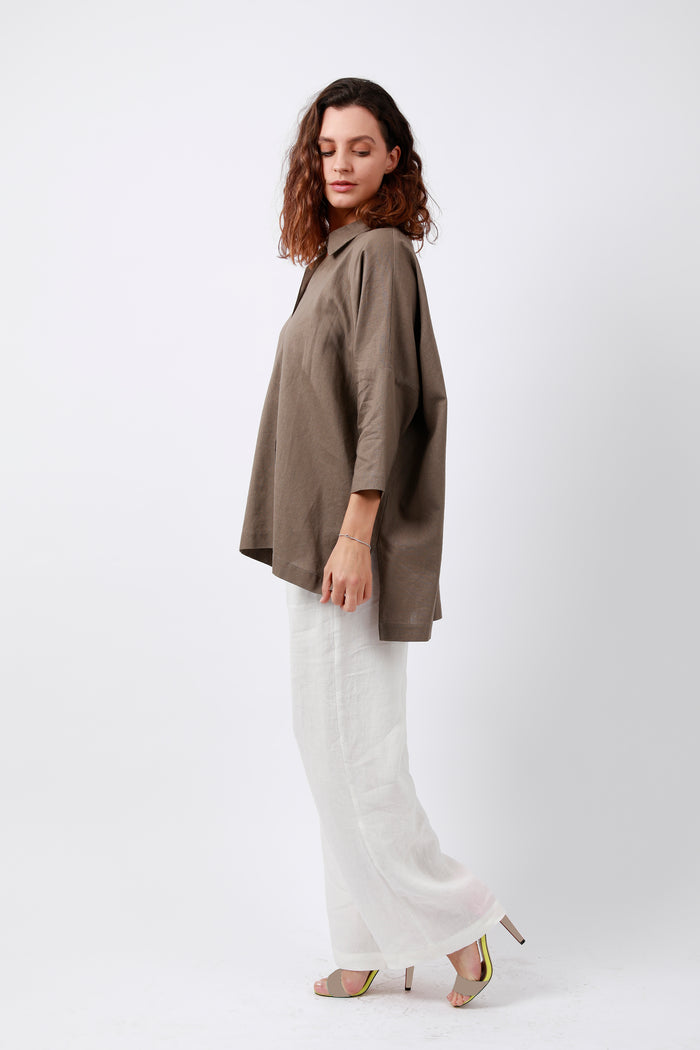 Organic Linen Shirt Collar