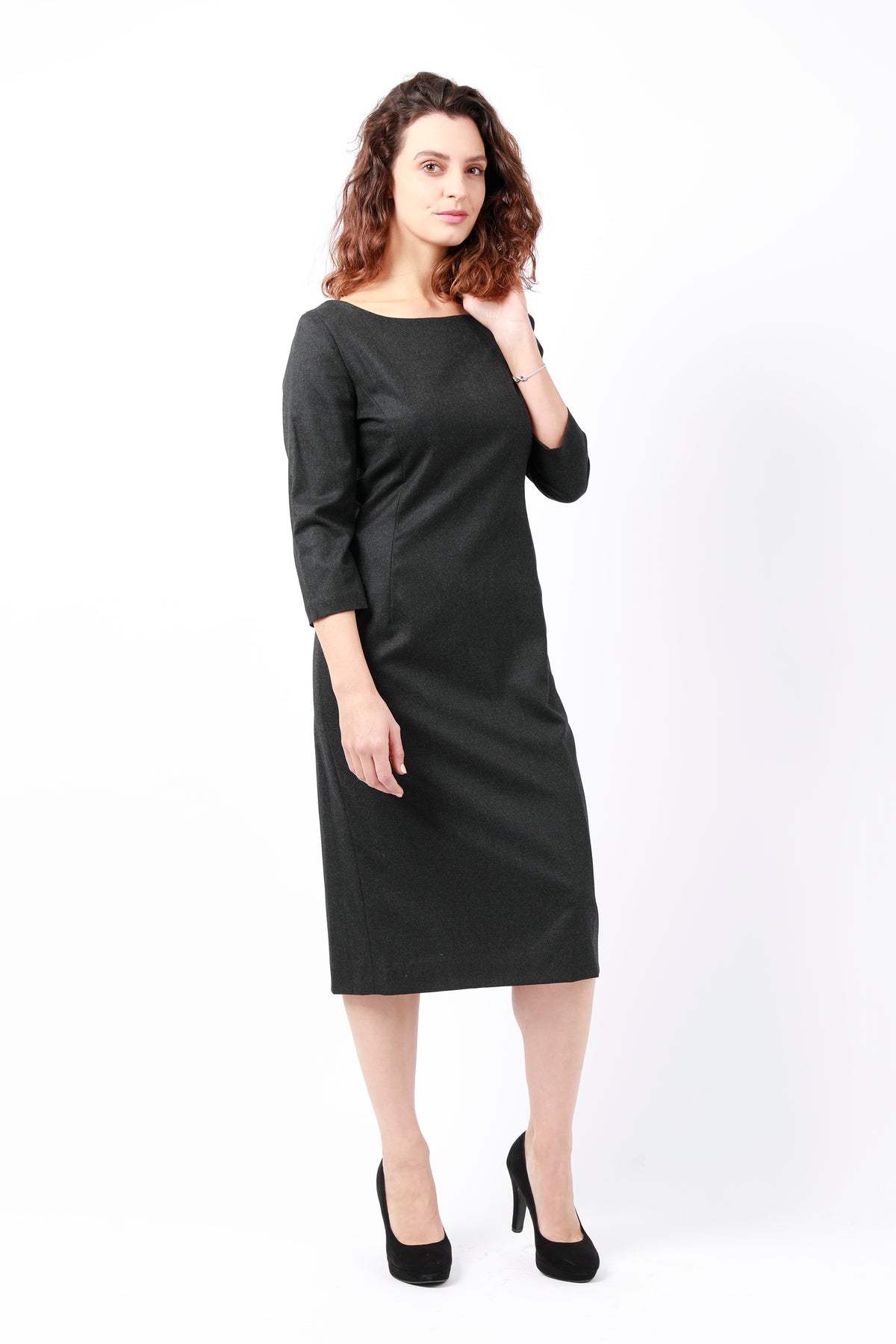 Wool Charcoal Dress