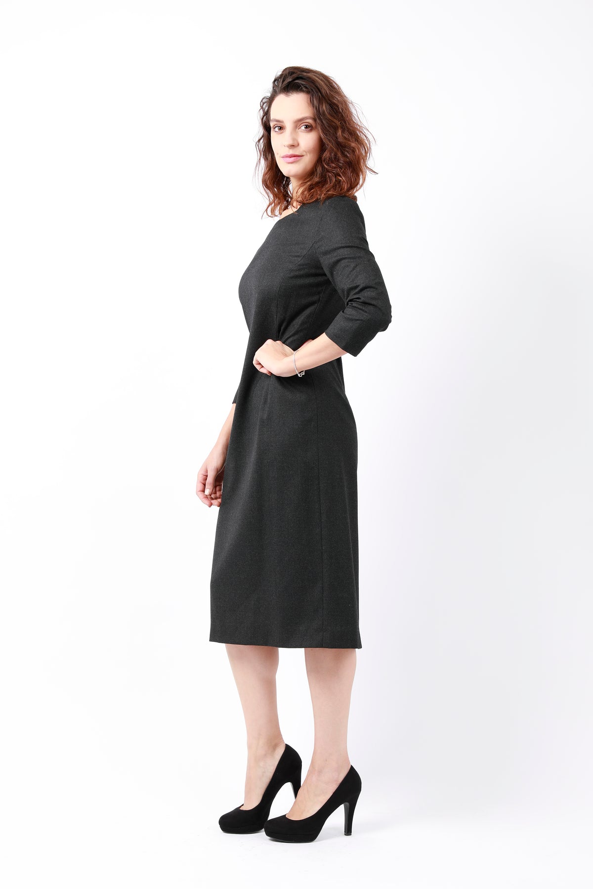 Wool Charcoal Dress