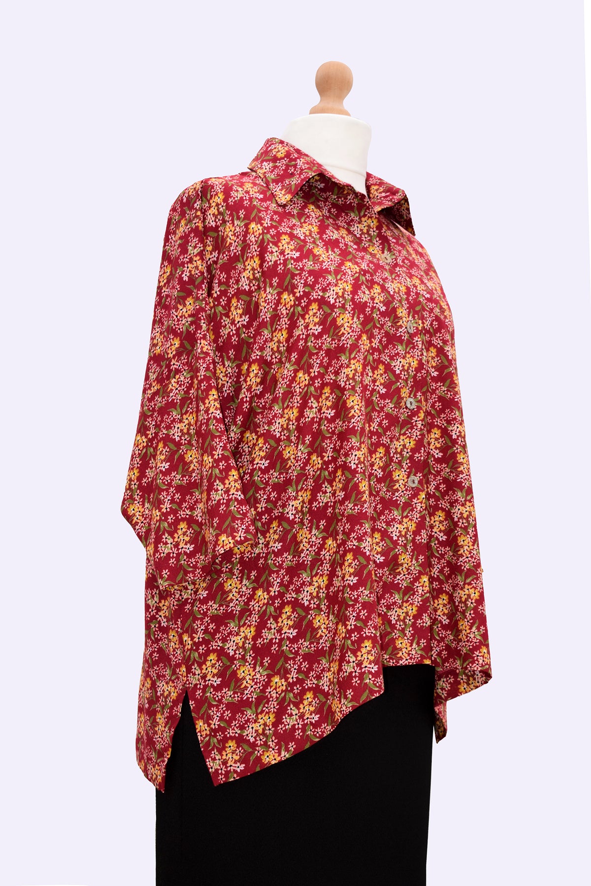 Spring Floral Red Shirt