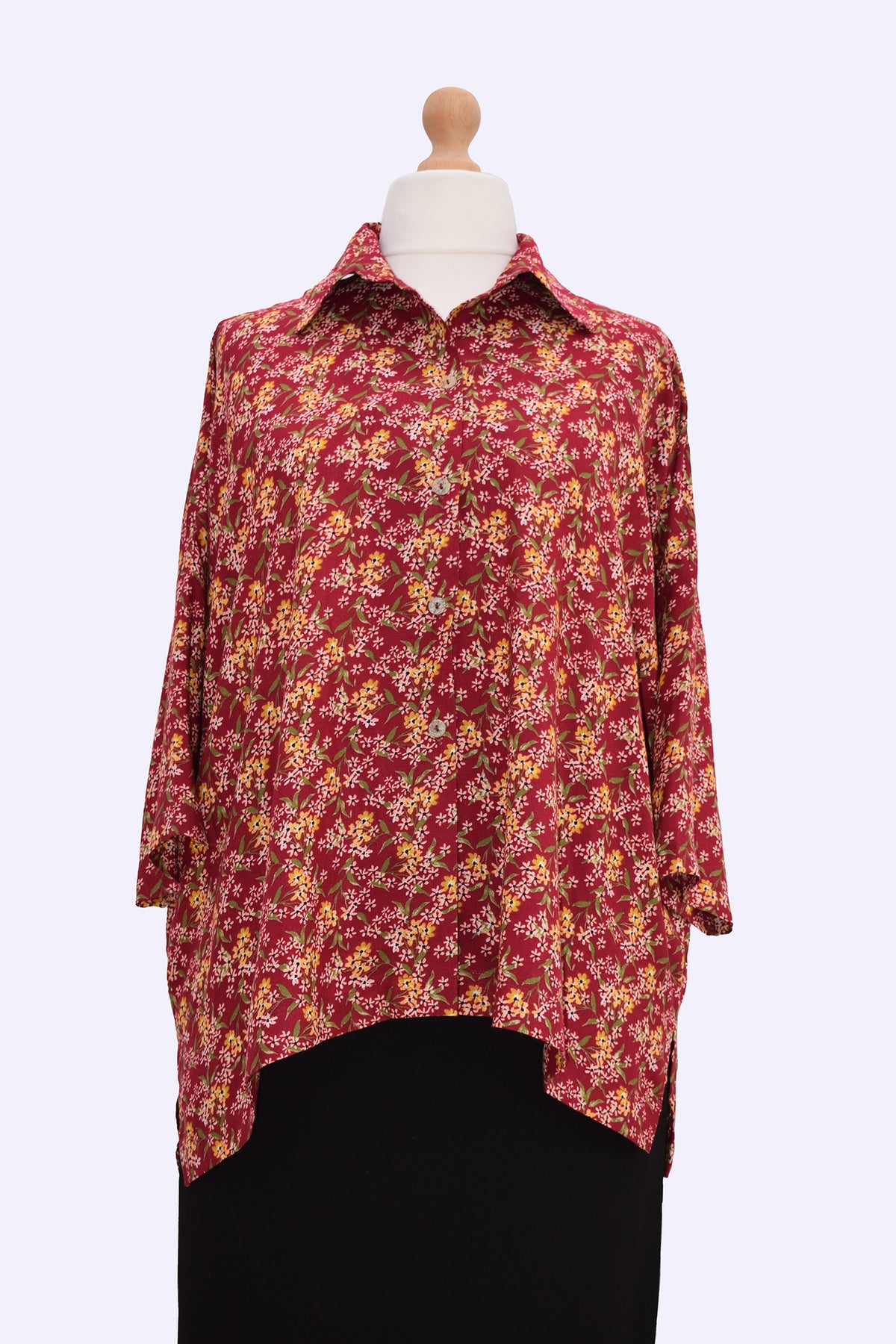 Spring Floral Red Shirt