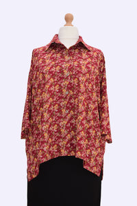 Spring Floral Red Shirt