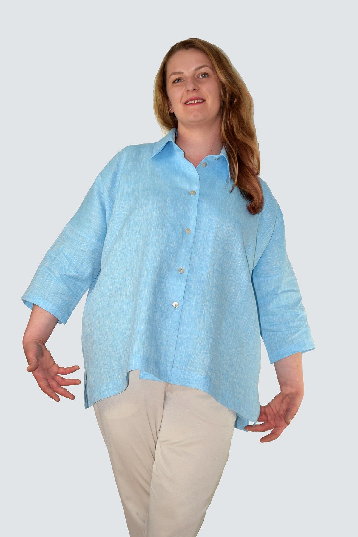 Blush Blue Linen Shirt