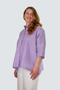 Liliac-blue Linen Shirt