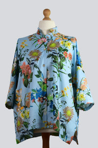 Sky Blue Cotton Satin