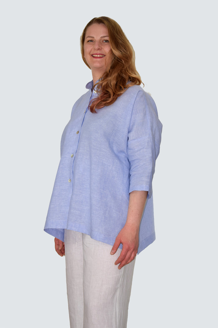 Ice-Light Blue Linen Shirt