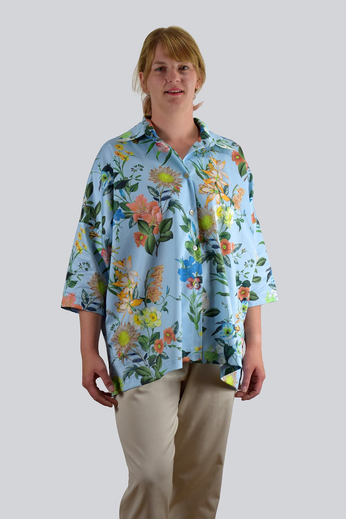 Sky Blue Cotton Satin