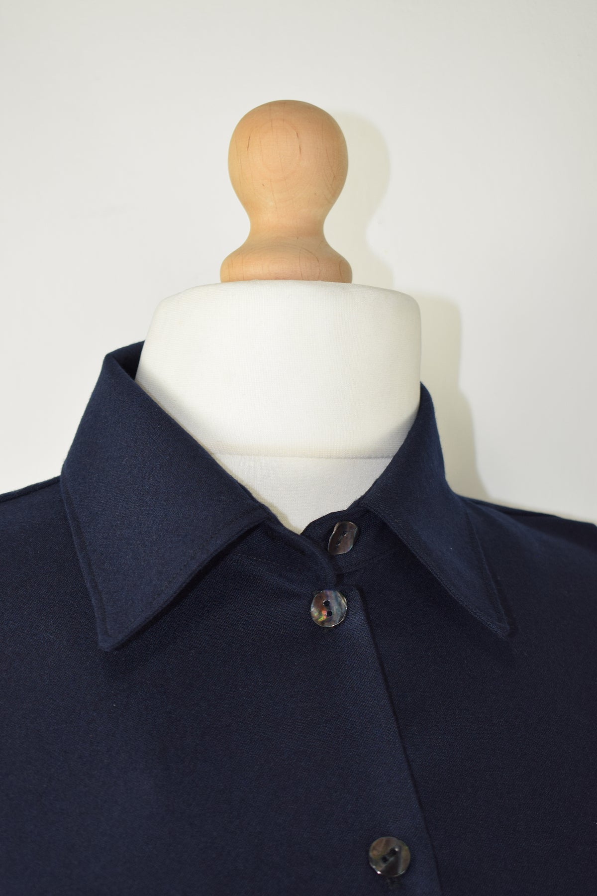 Dark Navy Blue Wool Shirt