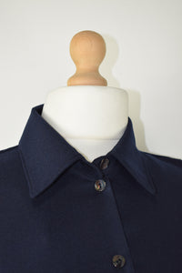 Dark Navy Blue Wool Shirt