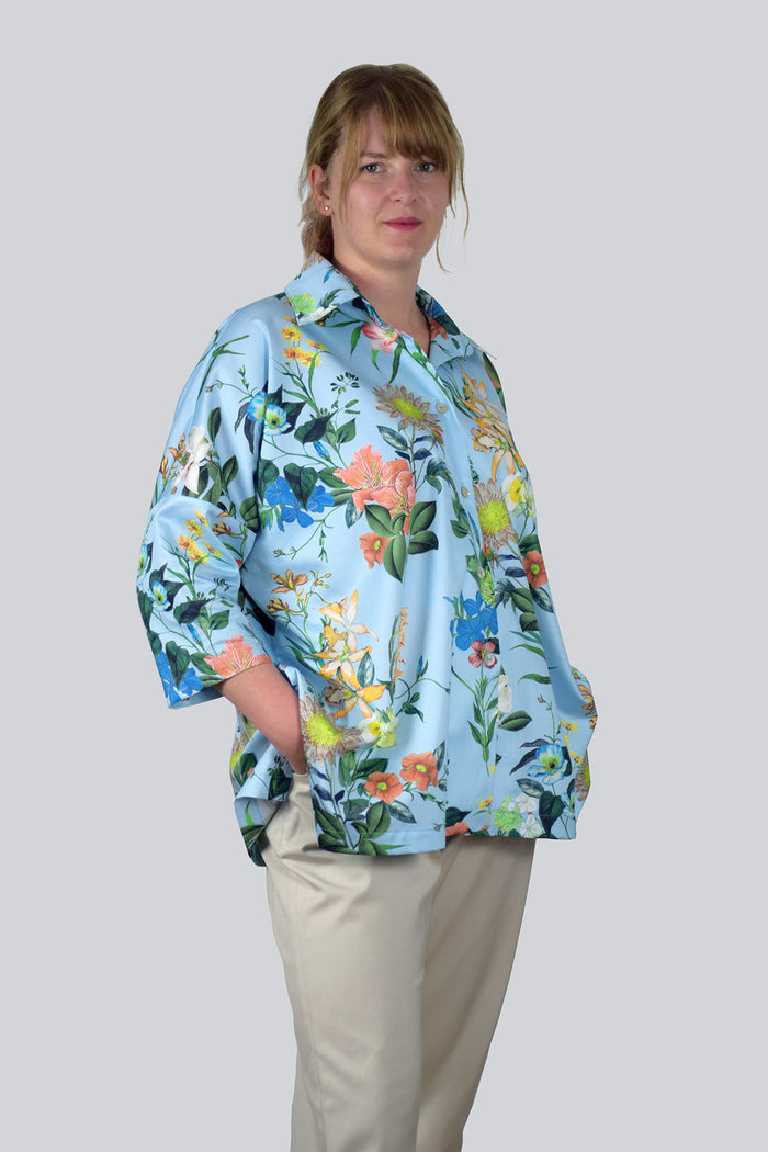 Sky Blue Cotton Satin