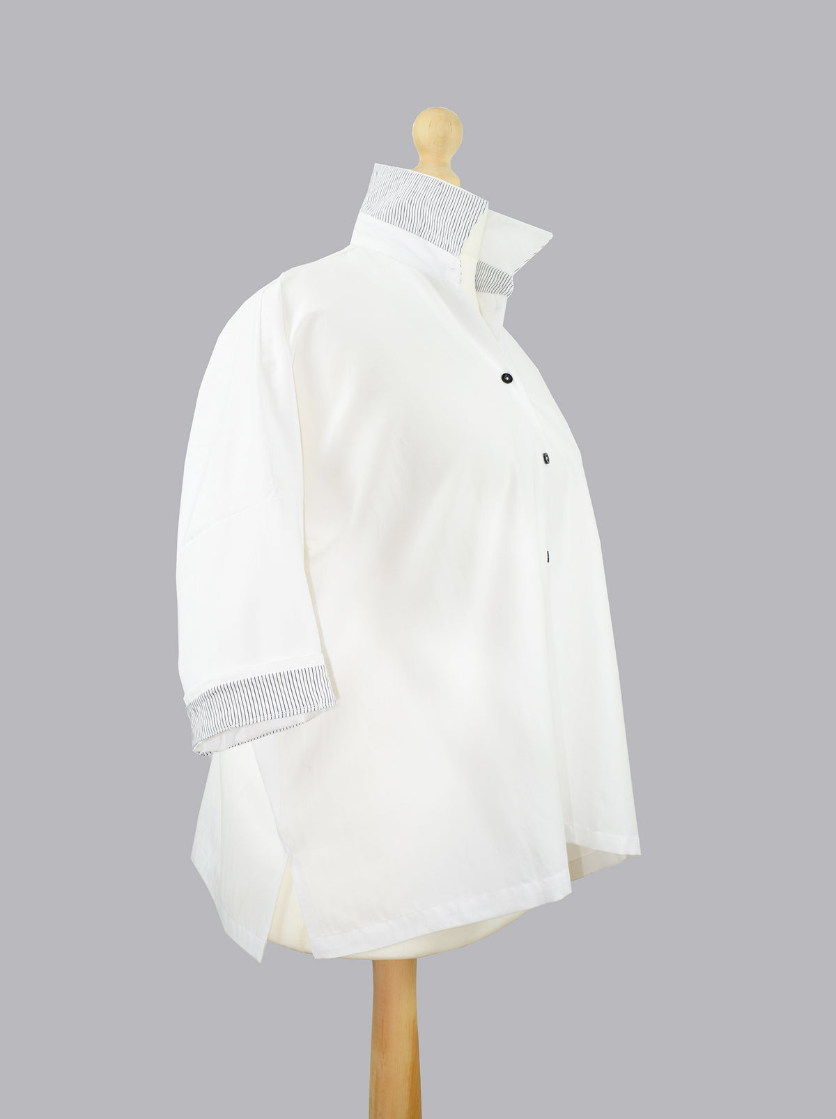 White Contrast Cotton Shirt