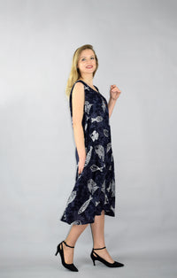 Printed Dark Ink Summer Dress
