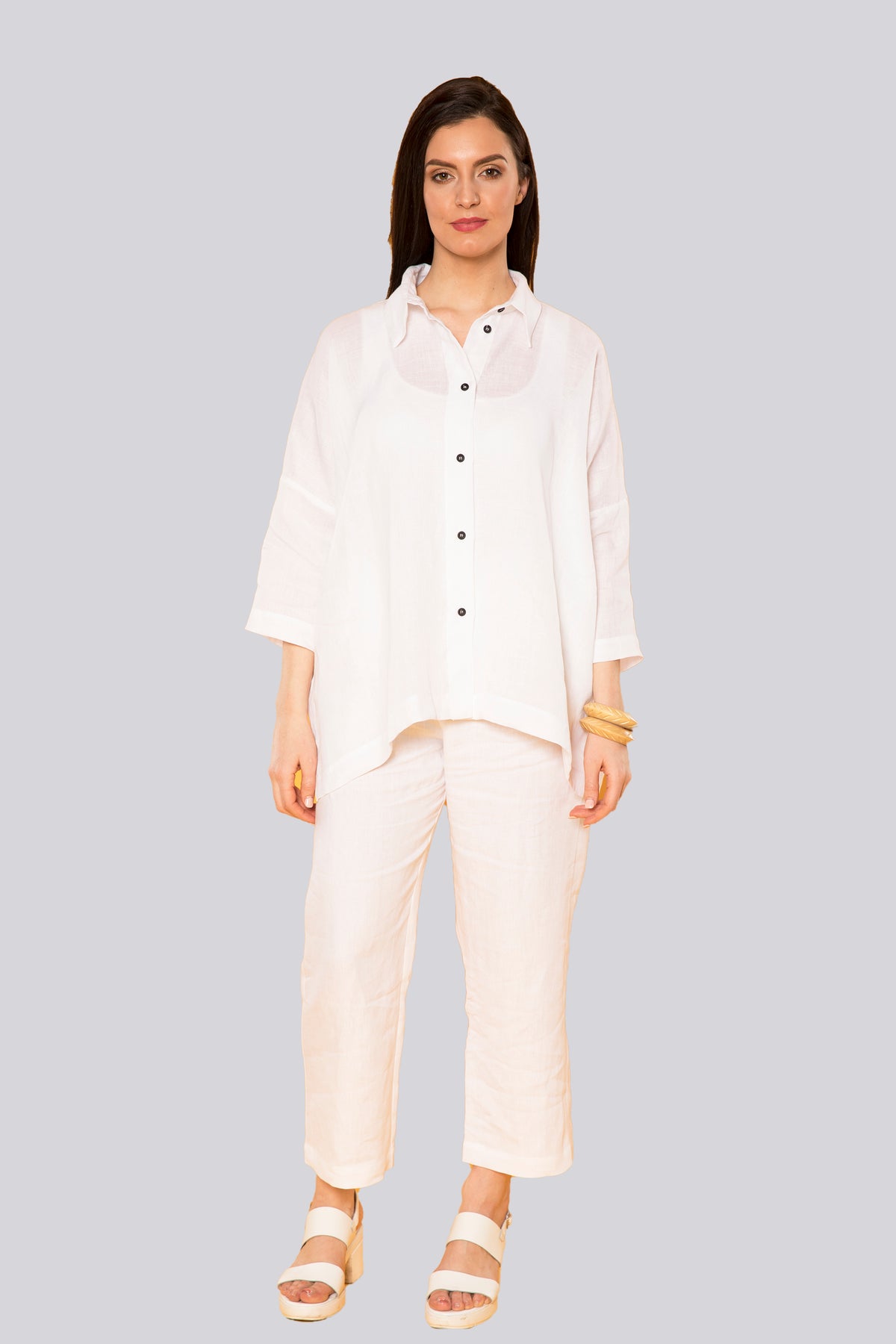 Pure White Linen Shirt