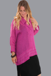 Raspberry Light Linen Shirt