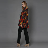 LONG JERSEY RED FLOWER SHIRT