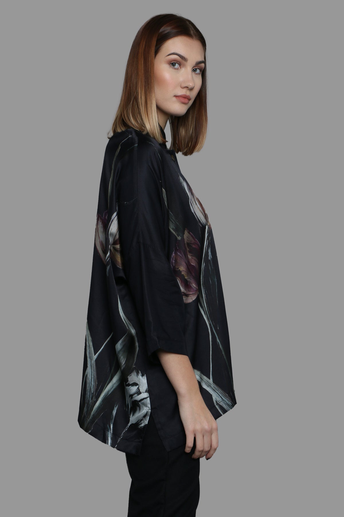 Tulip Printed Oversized Shirt