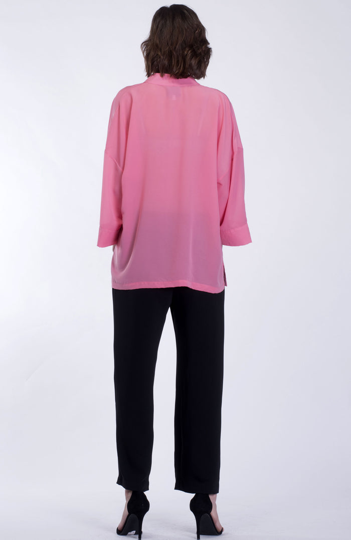 Pink Rose Kimono Shirt