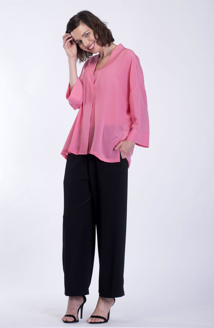 Pink Rose Kimono Shirt