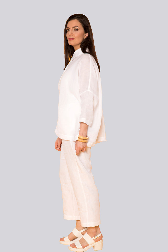 Pure White Linen Shirt
