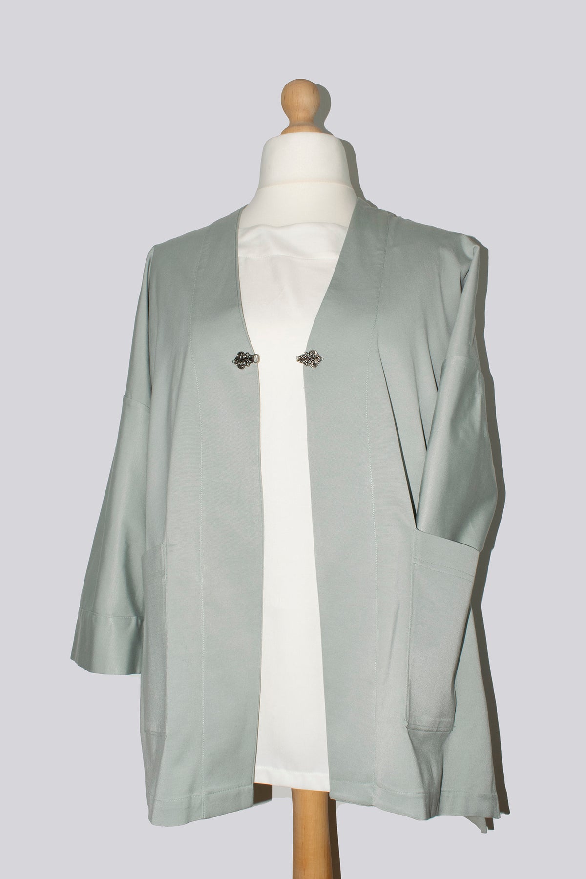 Light Aqua Grey Summer Jacket