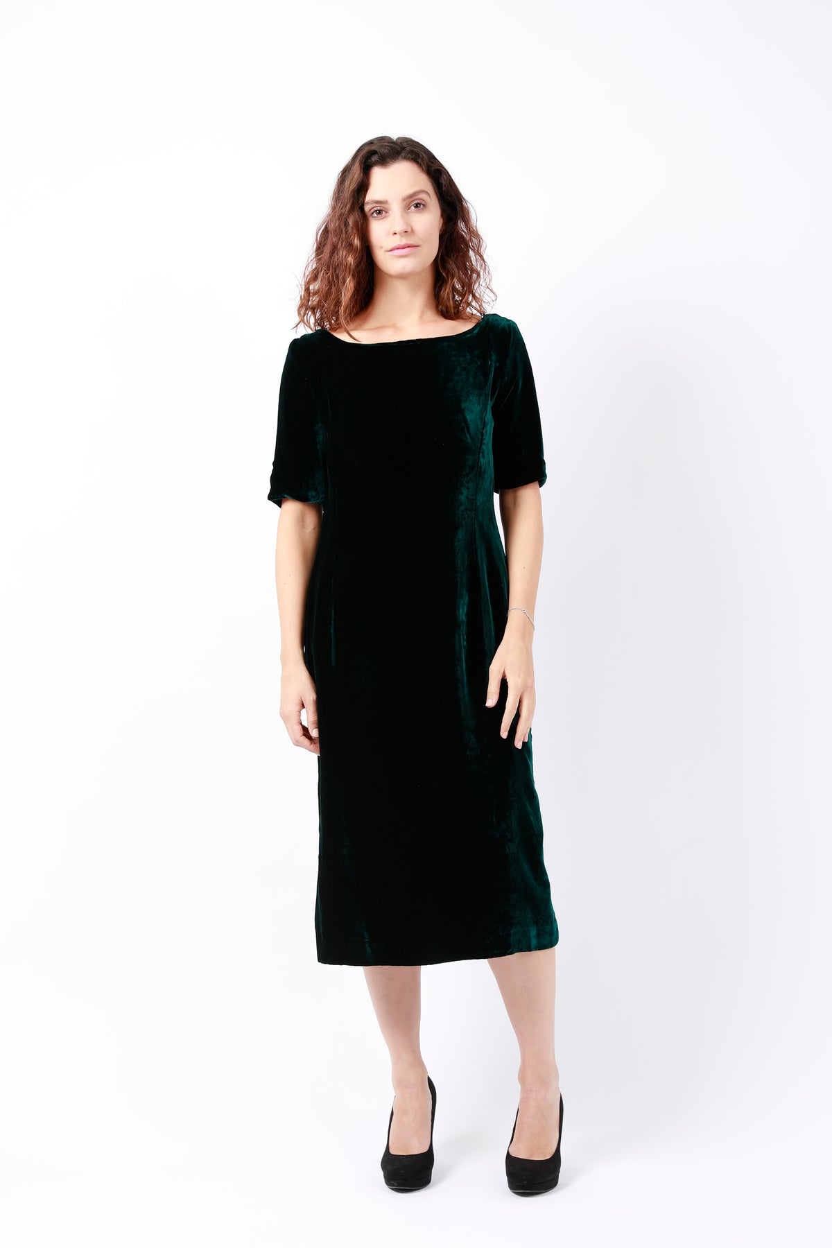 Emerald Velvet Dress
