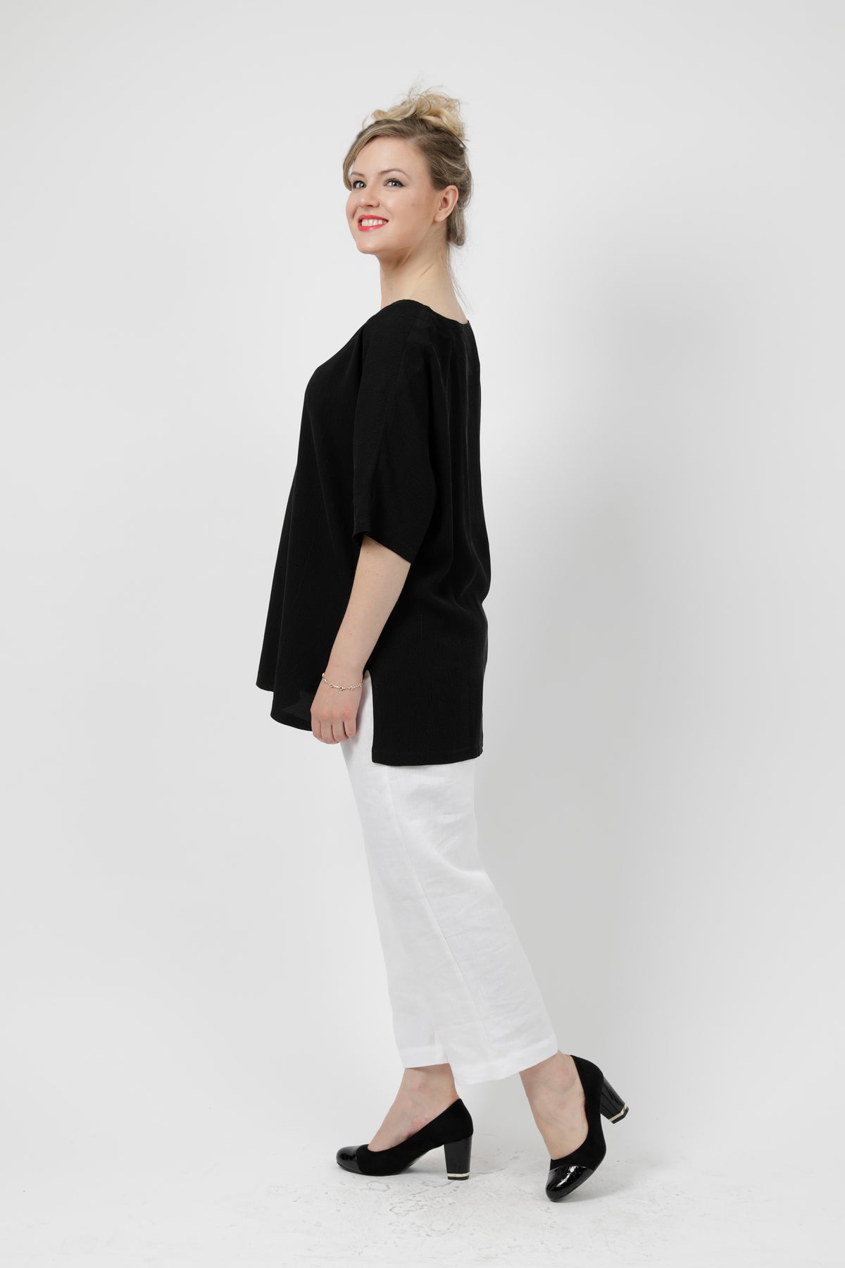 Black Round Neck Top