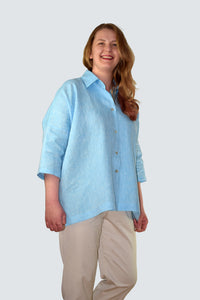Blush Blue Linen Shirt
