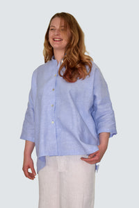 Ice-Light Blue Linen Shirt