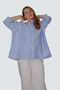 Ice-Light Blue Linen Shirt