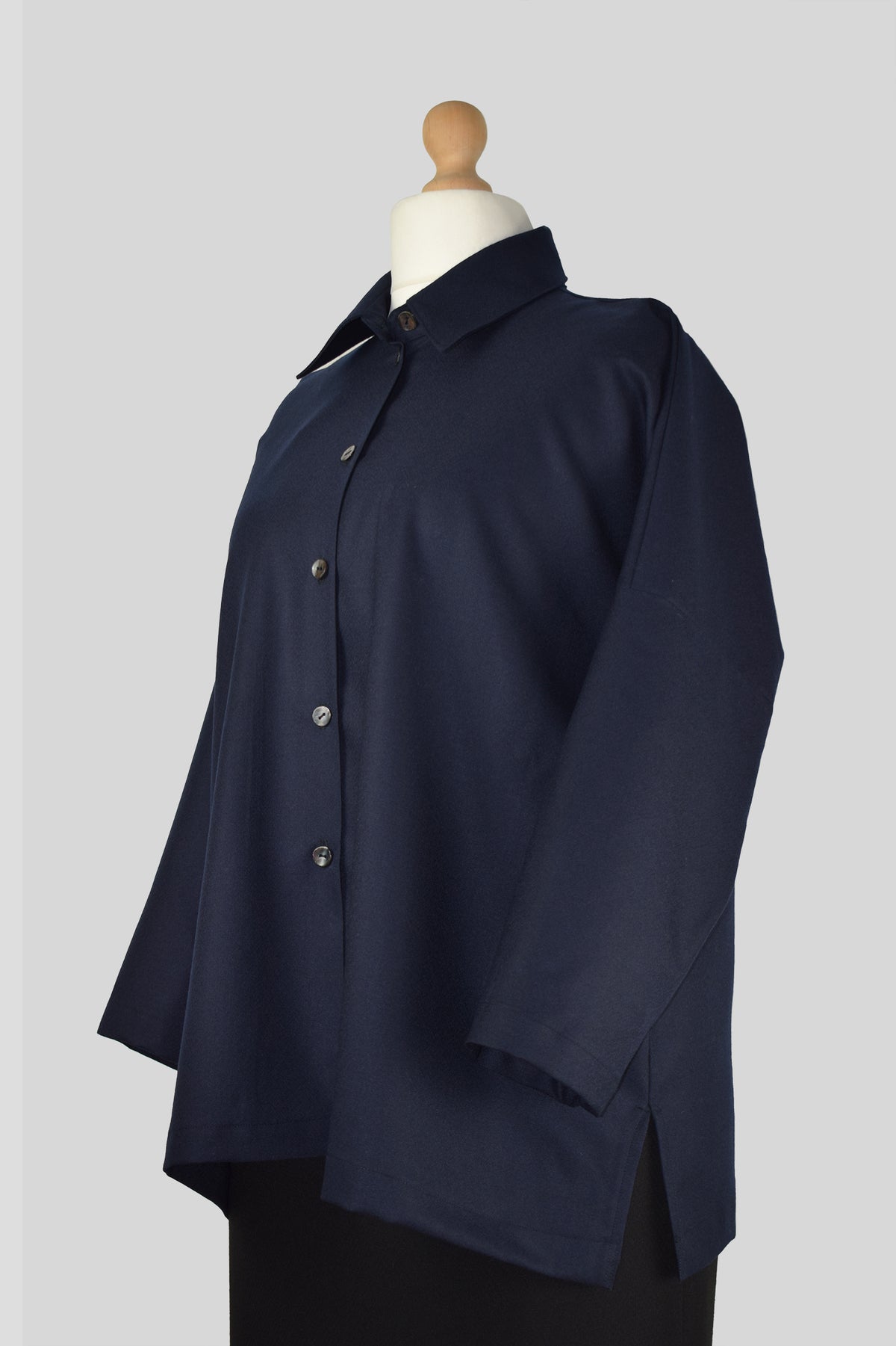 Dark Navy Blue Wool Shirt